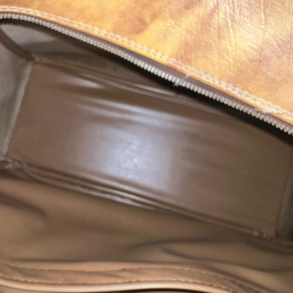 Vintage 1960s Brown Leather Carry On Travel Crossbody Bag - Picture 13 of 14